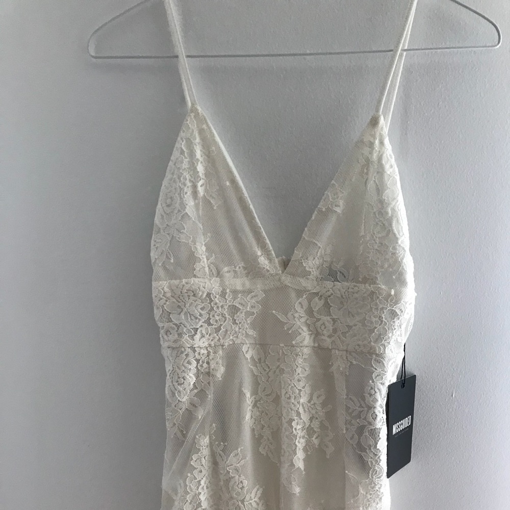 Misguided Lace Strappy Jumpsuit with Leotard